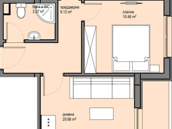 Тристаен апартамент в София, Красна поляна 2 - 83 кв.м за 2033 €/кв.м - Снимка #1