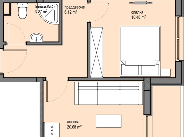 Тристаен апартамент в София, Красна поляна 2 - 83 кв.м за 2033 €/кв.м - Снимка #1