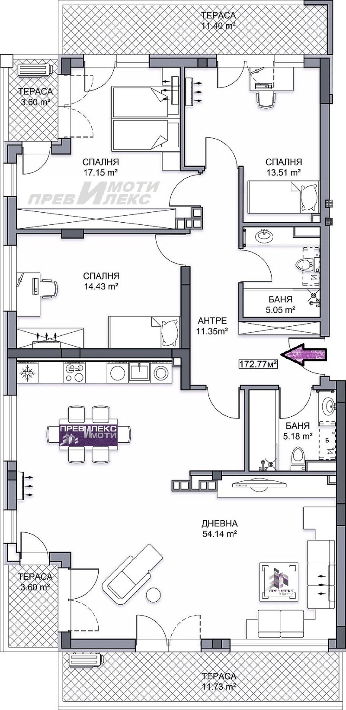 Многостаен апартамент в Пловдив, Кършияка - 209 кв.м за 663 €/кв.м - Снимка #1