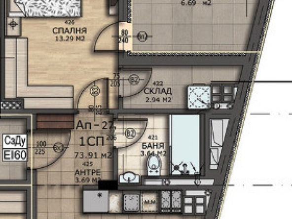 Двустаен апартамент в София, Левски - 74 кв.м за 1523 €/кв.м - Снимка #1