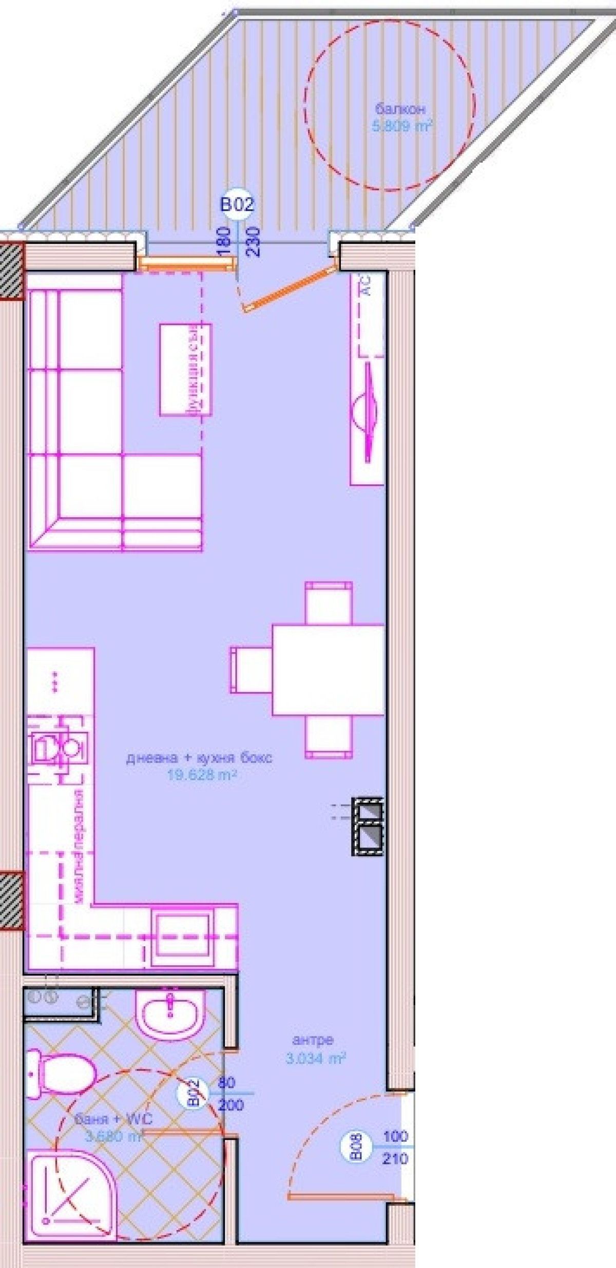 Едностаен апартамент в Бургас, Сарафово - 47 кв.м за 1369 €/кв.м - Снимка #1