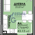 Едностаен апартамент в Бургас, Славейков - 43 кв.м за 1455 €/кв.м - Снимка #1