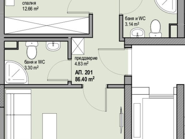 Тристаен апартамент в София, Люлин 8 - 104 кв.м за 1550 €/кв.м - Снимка #1