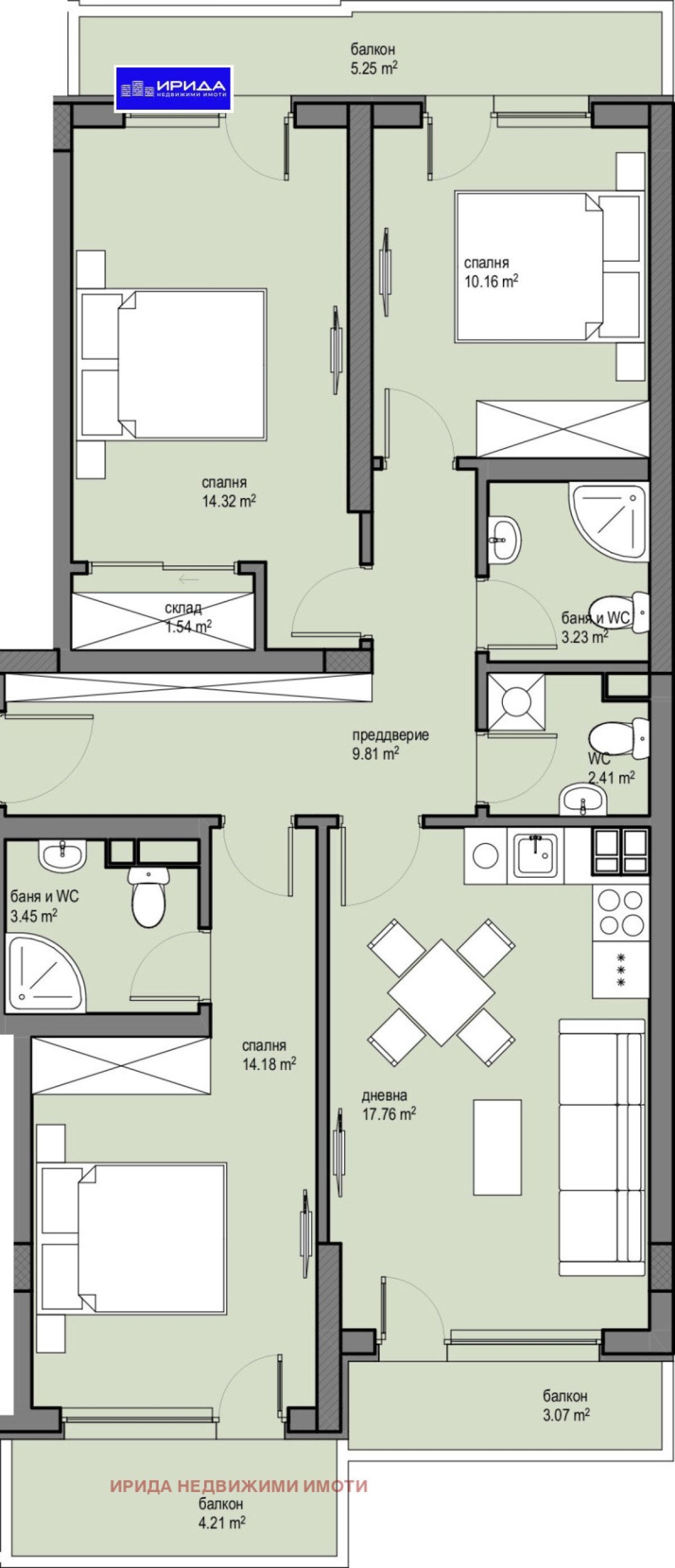 Многостаен апартамент в София, Красна поляна 2 - 122 кв.м за 1794 €/кв.м - Снимка #1