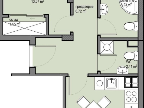 Тристаен апартамент в София, Красна поляна 2 - 83 кв.м за 1796 €/кв.м - Снимка #1