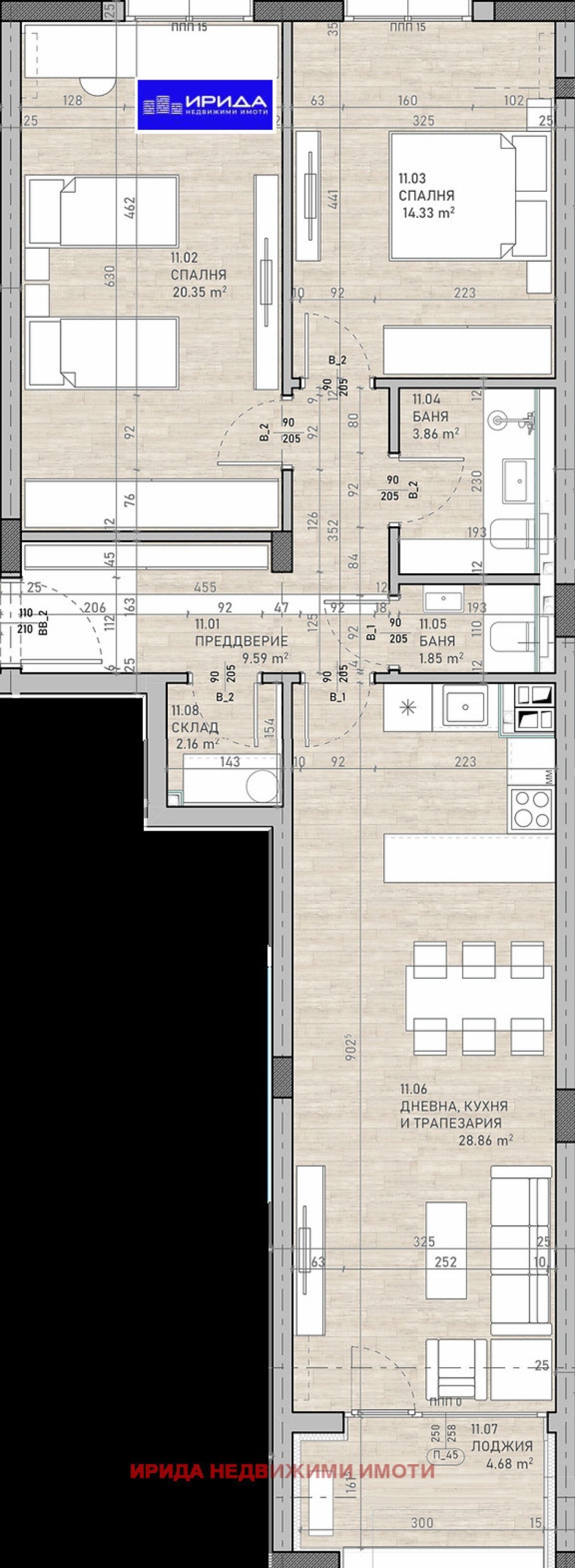 Тристаен апартамент в София, Сухата река - 124 кв.м за 1433 €/кв.м - Снимка #1
