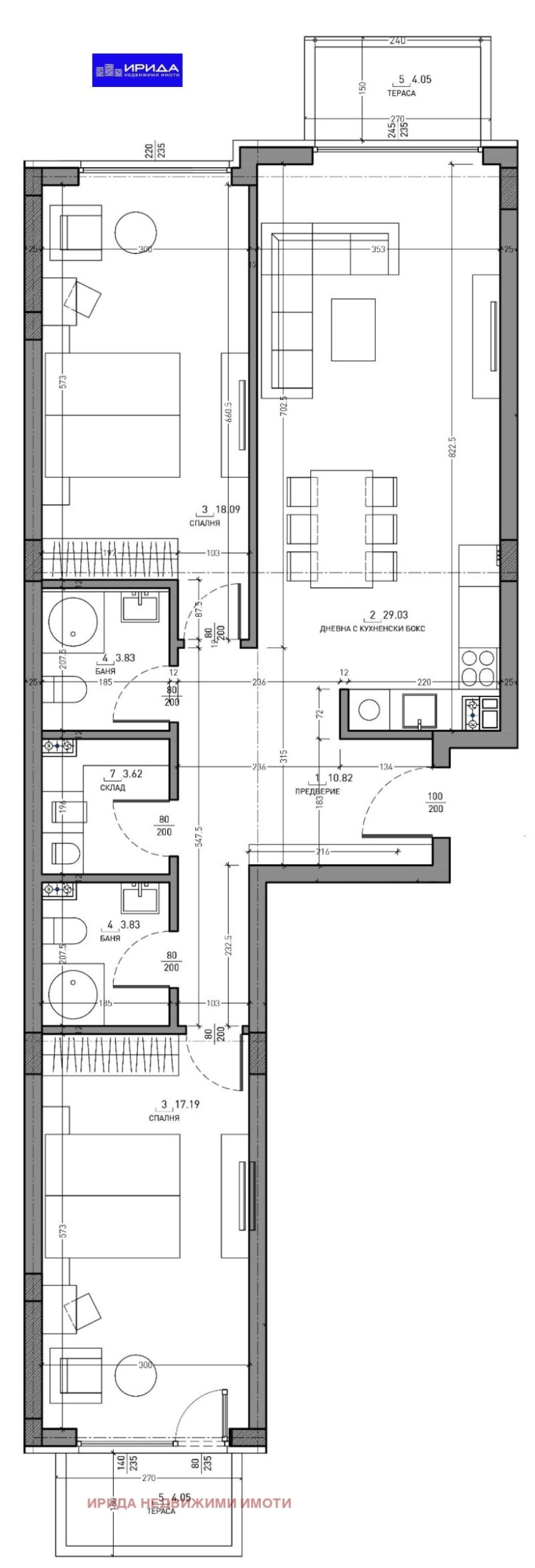 Тристаен апартамент в София, Малинова долина - 132 кв.м за 1777 €/кв.м - Снимка #1