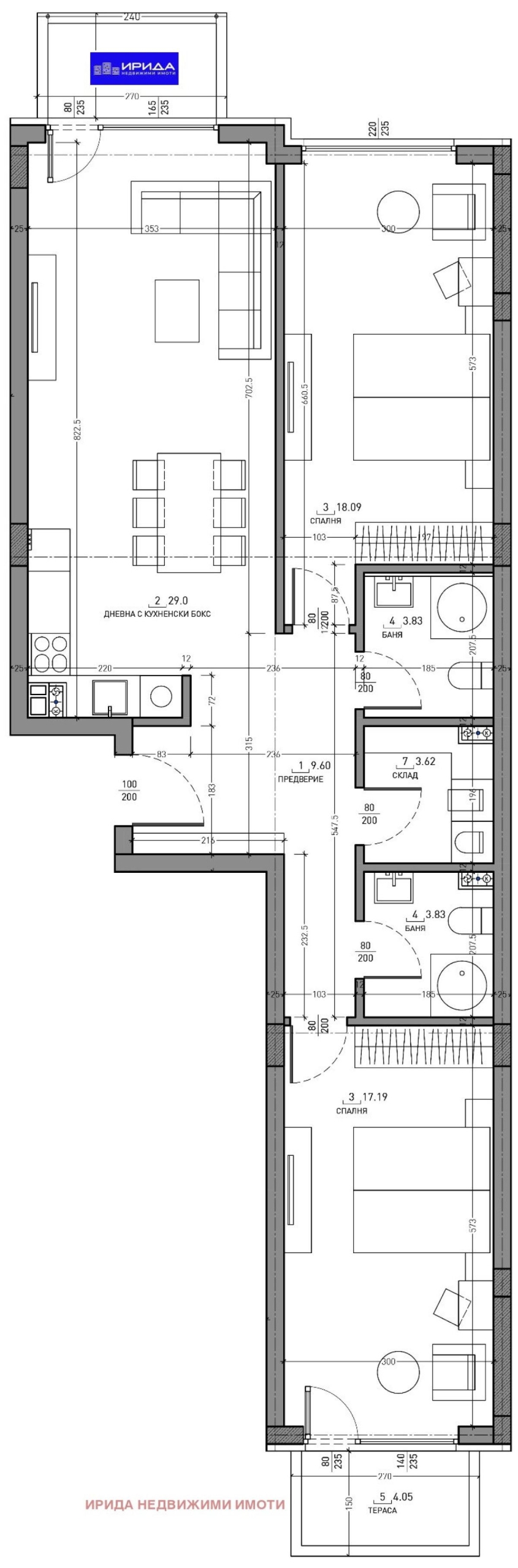 Тристаен апартамент в София, Малинова долина - 131 кв.м за 1774 €/кв.м - Снимка #1