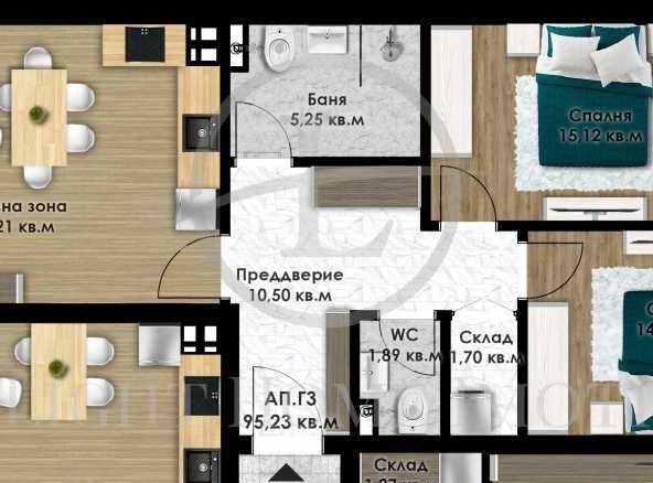 Тристаен апартамент в Пловдив, Кючук Париж - 110 кв.м за 779 €/кв.м - Снимка #1
