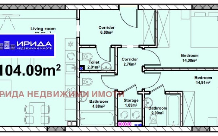 Тристаен апартамент в София, Полигона - 128 кв.м за 2186 €/кв.м - Снимка #1