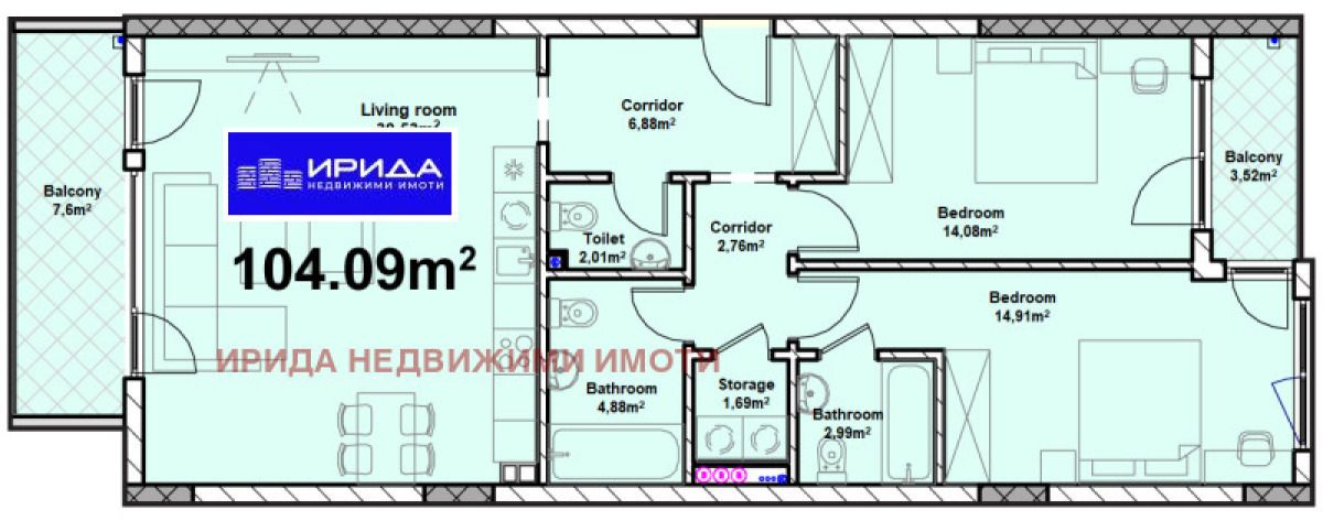 Тристаен апартамент в София, Полигона - 128 кв.м за 2186 €/кв.м - Снимка #1