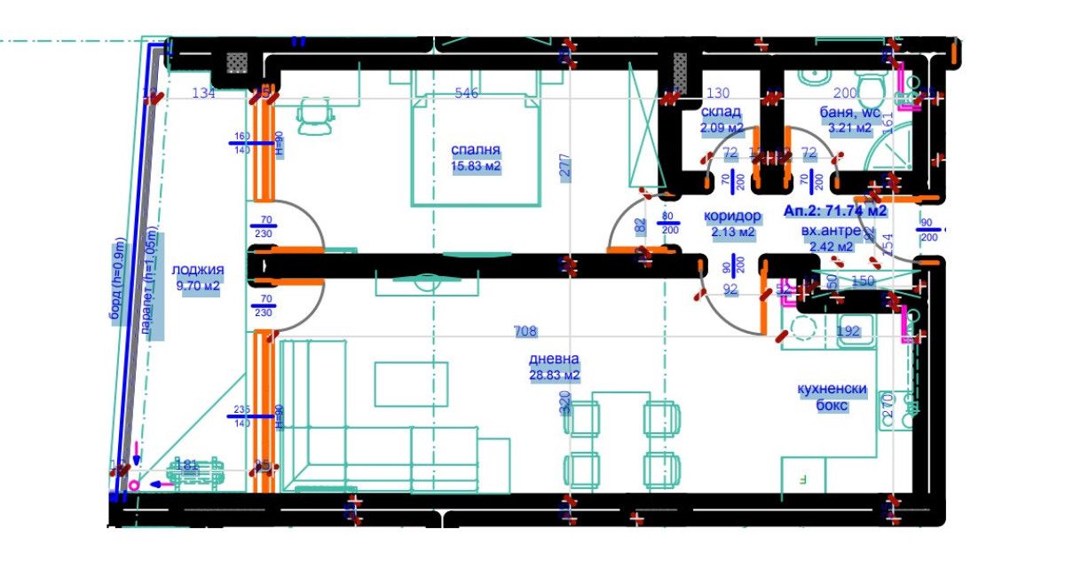 Двустаен апартамент в Бургас, Меден рудник - зона Д - 86 кв.м за 907 €/кв.м - Снимка #1