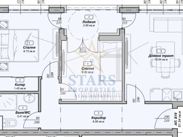 Тристаен апартамент в Варна, м-т Пчелина - 71 кв.м за 816 €/кв.м - Снимка #1