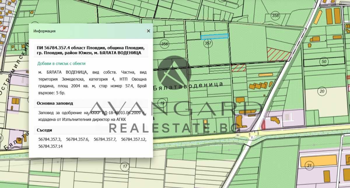 Парцел в Пловдив, Остромила - 2004 кв.м за 32 €/кв.м - Снимка #1
