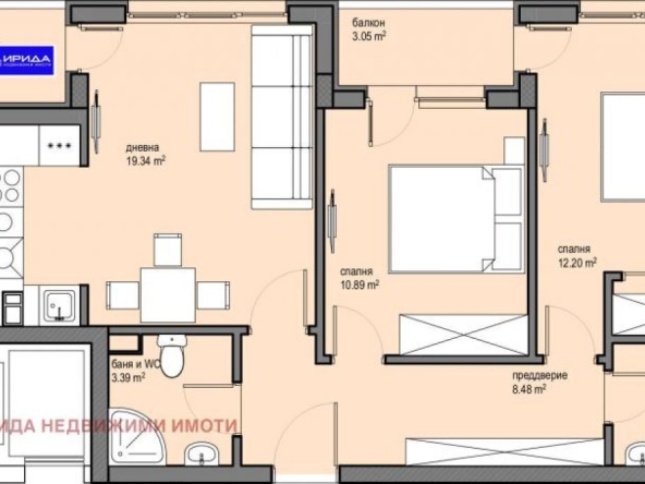 Тристаен апартамент в София, Красна поляна 2 - 88 кв.м за 1794 €/кв.м - Снимка #1
