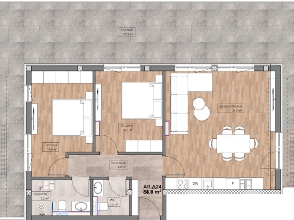 Тристаен апартамент в Пловдив, Марица Север - 215 кв.м за 497 €/кв.м - Снимка #1
