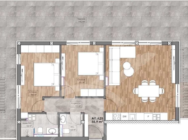 Тристаен апартамент в Пловдив, Кършияка - 99 кв.м за 1759 €/кв.м - Снимка #1