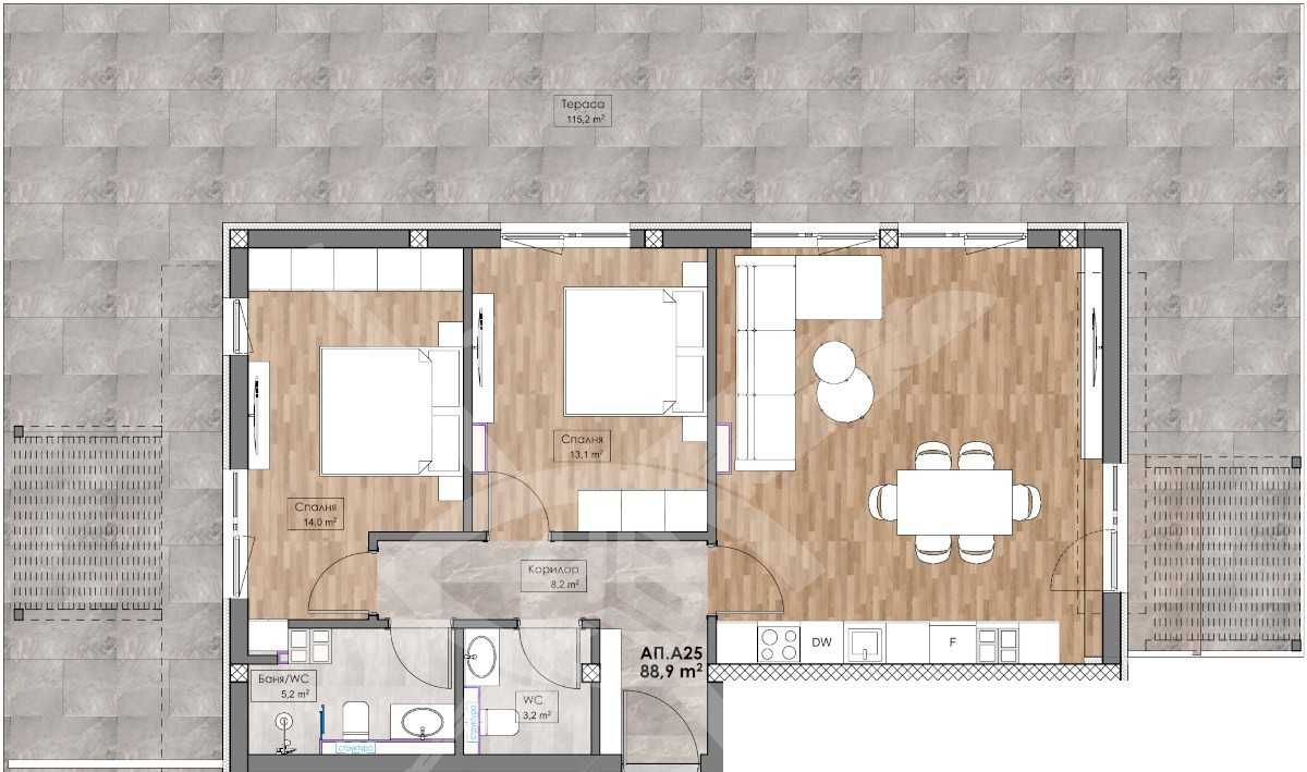 Тристаен апартамент в Пловдив, Кършияка - 99 кв.м за 1759 €/кв.м - Снимка #1