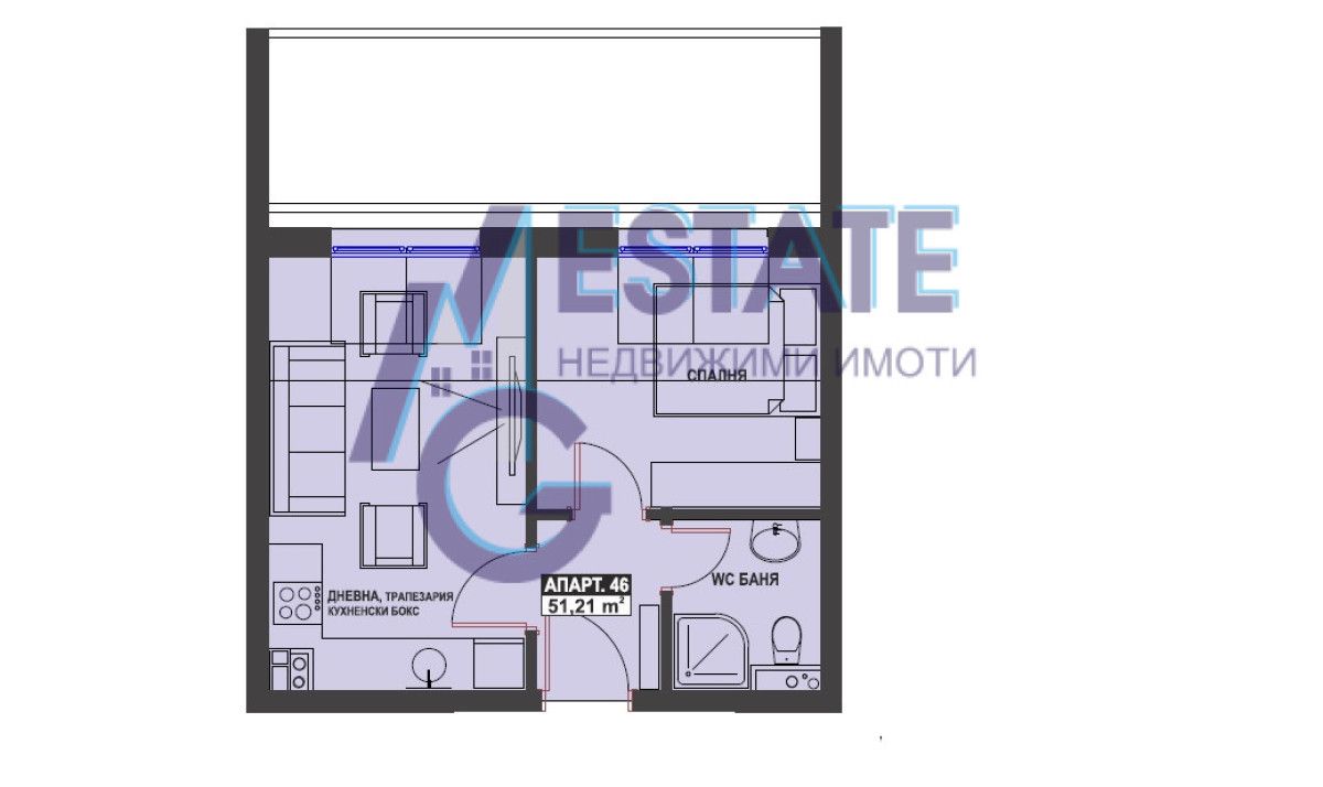 Двустаен апартамент в Бургас, Братя Миладинови - 51 кв.м за 1607 €/кв.м - Снимка #1