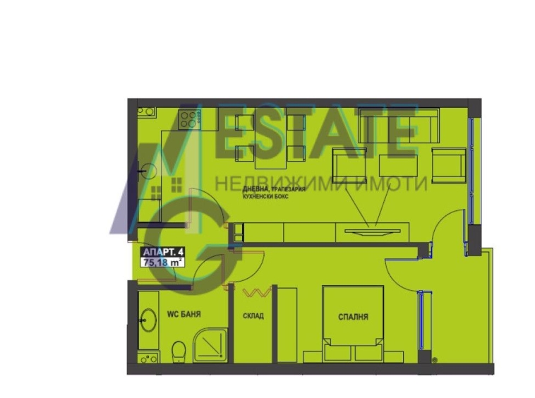 Двустаен апартамент в Бургас, Братя Миладинови - 75 кв.м за 1705 €/кв.м - Снимка #1