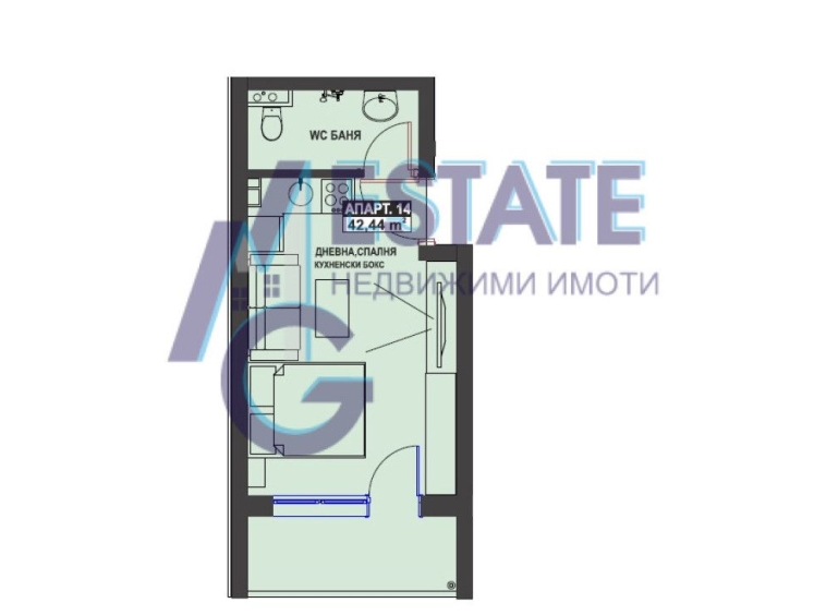 Едностаен апартамент в Бургас, Братя Миладинови - 42 кв.м за 1718 €/кв.м - Снимка #1