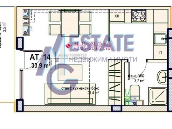 Едностаен апартамент в Приморско - 42 кв.м за 1120 €/кв.м - Снимка #1