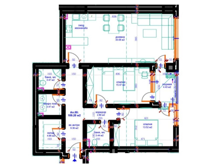 Тристаен апартамент в Бургас, Меден рудник - зона Д - 131 кв.м за 900 €/кв.м - Снимка #1