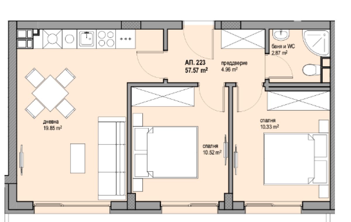 Тристаен апартамент в София, Люлин 8 - 69 кв.м за 1886 €/кв.м - Снимка #1
