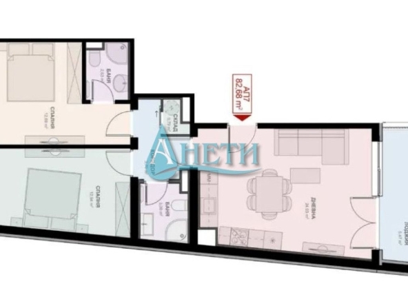 Тристаен апартамент в София, Сухата река - 102 кв.м за 1850 €/кв.м - Снимка #1