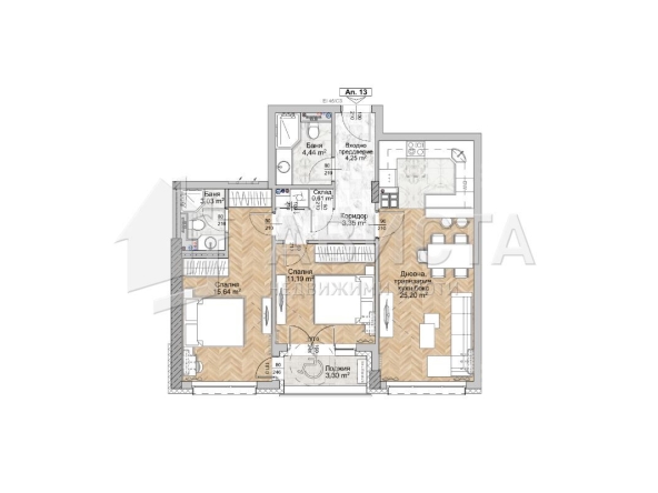 Тристаен апартамент в София, Люлин 8 - 97 кв.м за 2045 €/кв.м - Снимка #1
