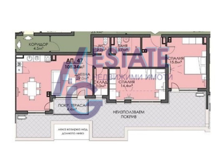 Тристаен апартамент в Бургас, Меден рудник - зона Б - 109 кв.м за 608 €/кв.м - Снимка #1