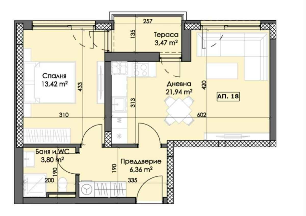 Двустаен апартамент в Пловдив, Тракия - 71 кв.м за 1082 €/кв.м - Снимка #1