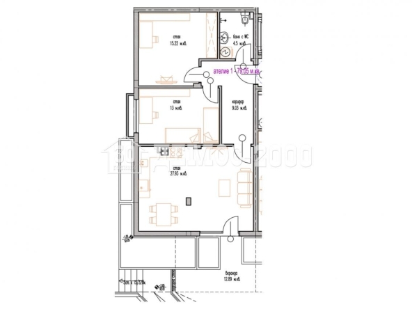 Тристаен апартамент в Варна, м-т Траката - 87 кв.м за 1244 €/кв.м - Снимка #1