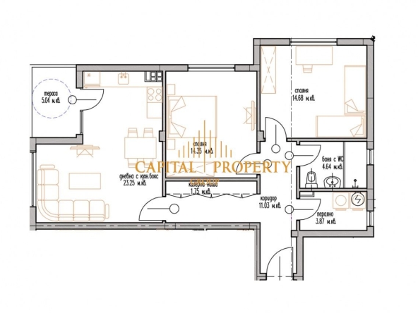 Тристаен апартамент в Варна, м-т Траката - 100 кв.м за 1150 €/кв.м - Снимка #1