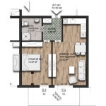 Двустаен апартамент в с. Малки чифлик, Област Велико Търново - 67 кв.м за 837 €/кв.м - Снимка #1