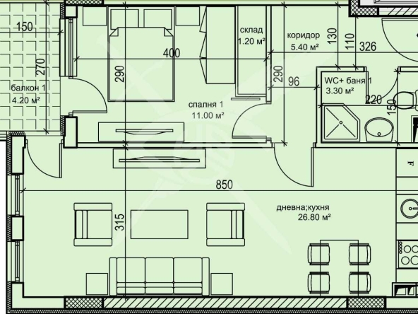 Двустаен апартамент в Пловдив, Кършияка - 71 кв.м за 1415 €/кв.м - Снимка #1