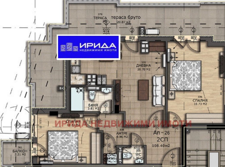 Тристаен апартамент в София, Левски - 109 кв.м за 1482 €/кв.м - Снимка #1