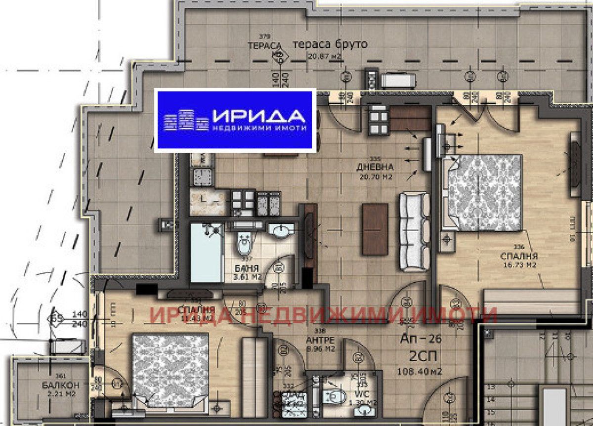 Тристаен апартамент в София, Левски - 109 кв.м за 1482 €/кв.м - Снимка #1