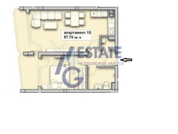 Двустаен апартамент в Созопол - 66 кв.м за 887 €/кв.м - Снимка #1