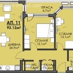 Тристаен апартамент в Бургас, Меден рудник - зона В - 93 кв.м за 952 €/кв.м - Снимка #1