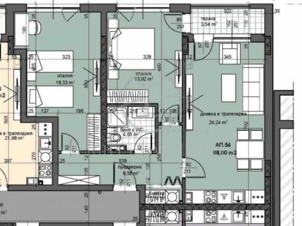 Тристаен апартамент в Пловдив, Тракия - 102 кв.м за 1446 €/кв.м - Снимка #1