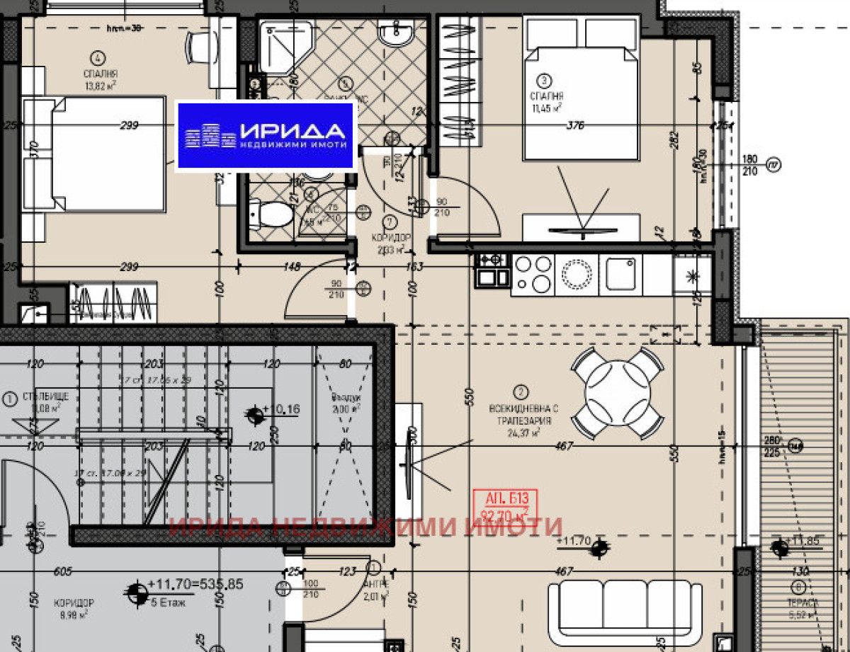 Тристаен апартамент в София, Левски В - 93 кв.м за 1645 €/кв.м - Снимка #1