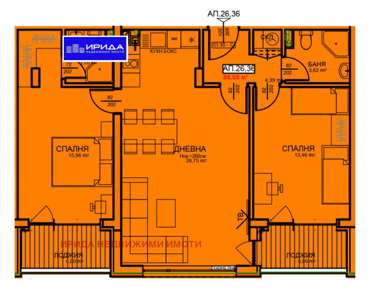 Тристаен апартамент в София, Център - 106 кв.м за 2211 €/кв.м - Снимка #1