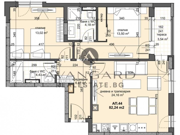 Тристаен апартамент в Пловдив, Тракия - 96 кв.м за 1095 €/кв.м - Снимка #1