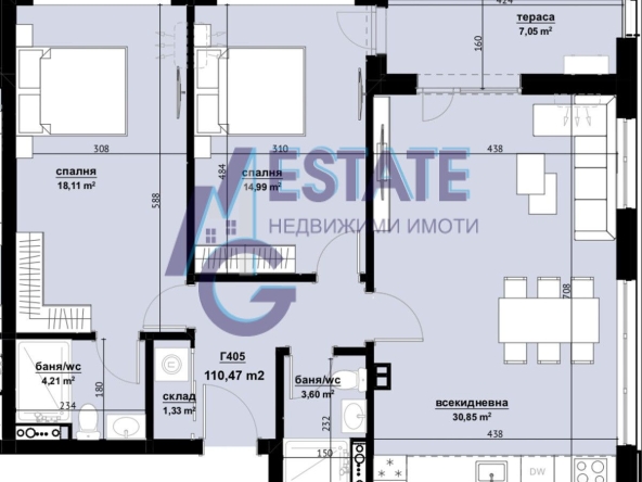 Тристаен апартамент в Бургас, Изгрев - 111 кв.м за 1280 €/кв.м - Снимка #1