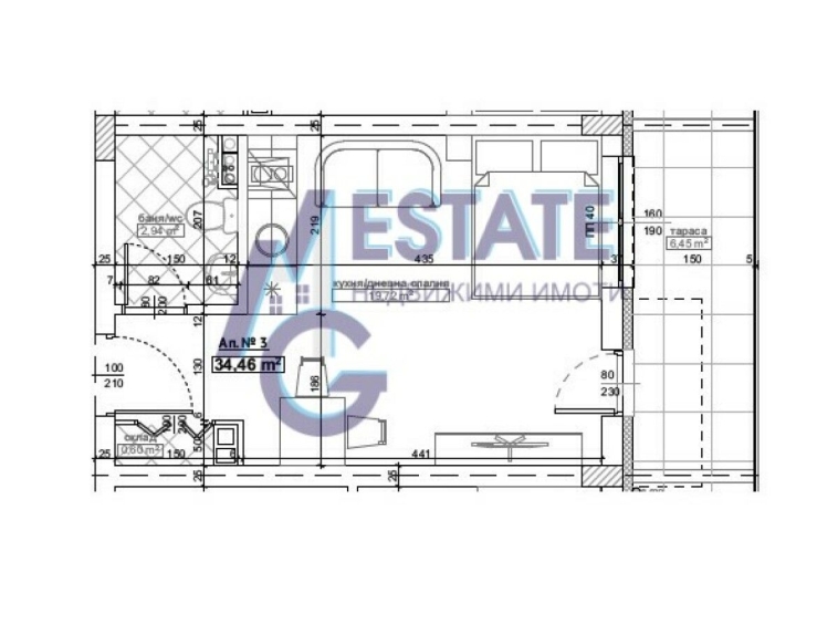 Едностаен апартамент в Китен - 41 кв.м за 1198 €/кв.м - Снимка #1