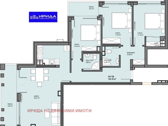 Многостаен апартамент в София, Левски Г - 144 кв.м за 1961 €/кв.м - Снимка #1