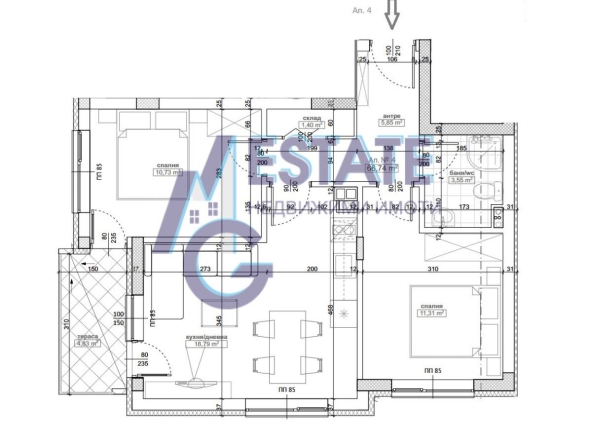 Тристаен апартамент в Приморско - 84 кв.м за 1347 €/кв.м - Снимка #1