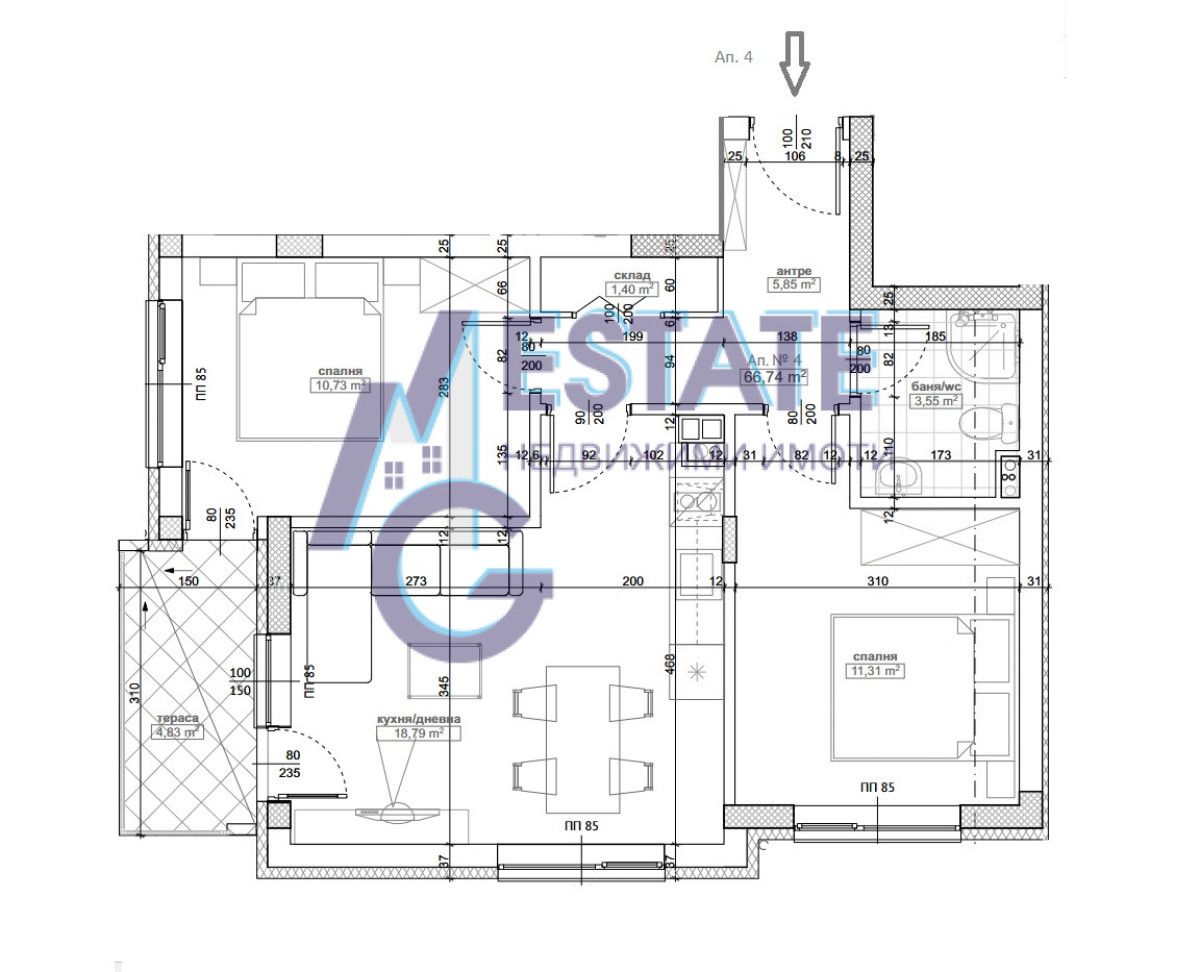 Тристаен апартамент в Приморско - 84 кв.м за 1347 €/кв.м - Снимка #1