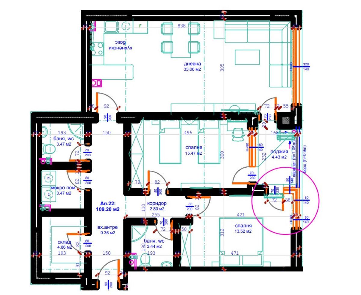 Тристаен апартамент в Бургас, Меден рудник - зона Д - 131 кв.м за 900 €/кв.м - Снимка #1